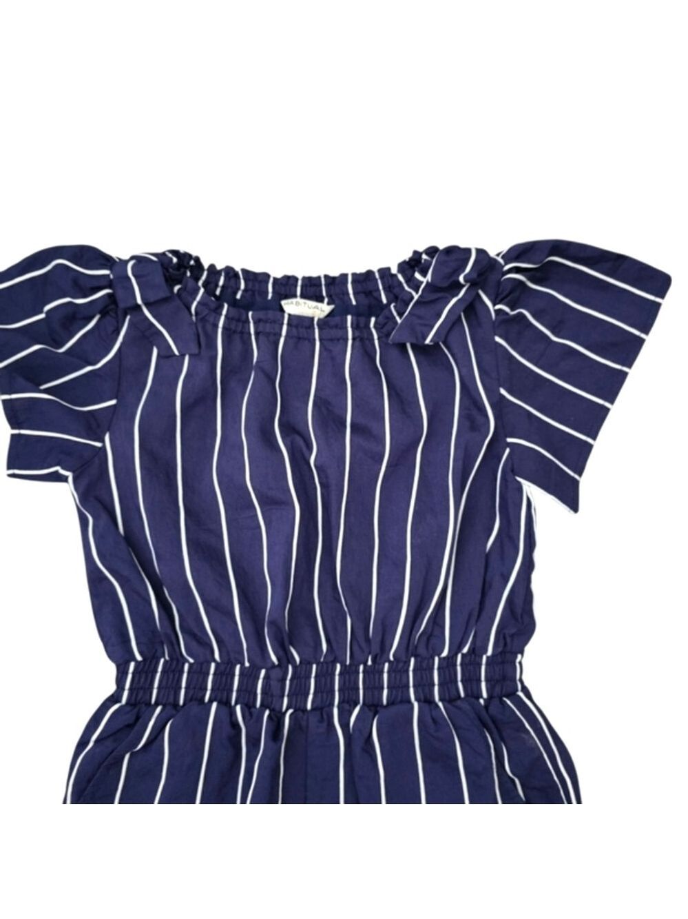 Habitual Striped Romper Blue and White 4T - Picture 8 of 11